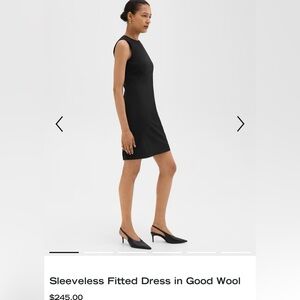 Theory Black Sleeveless Fitted Dress in Good Wool Size 0